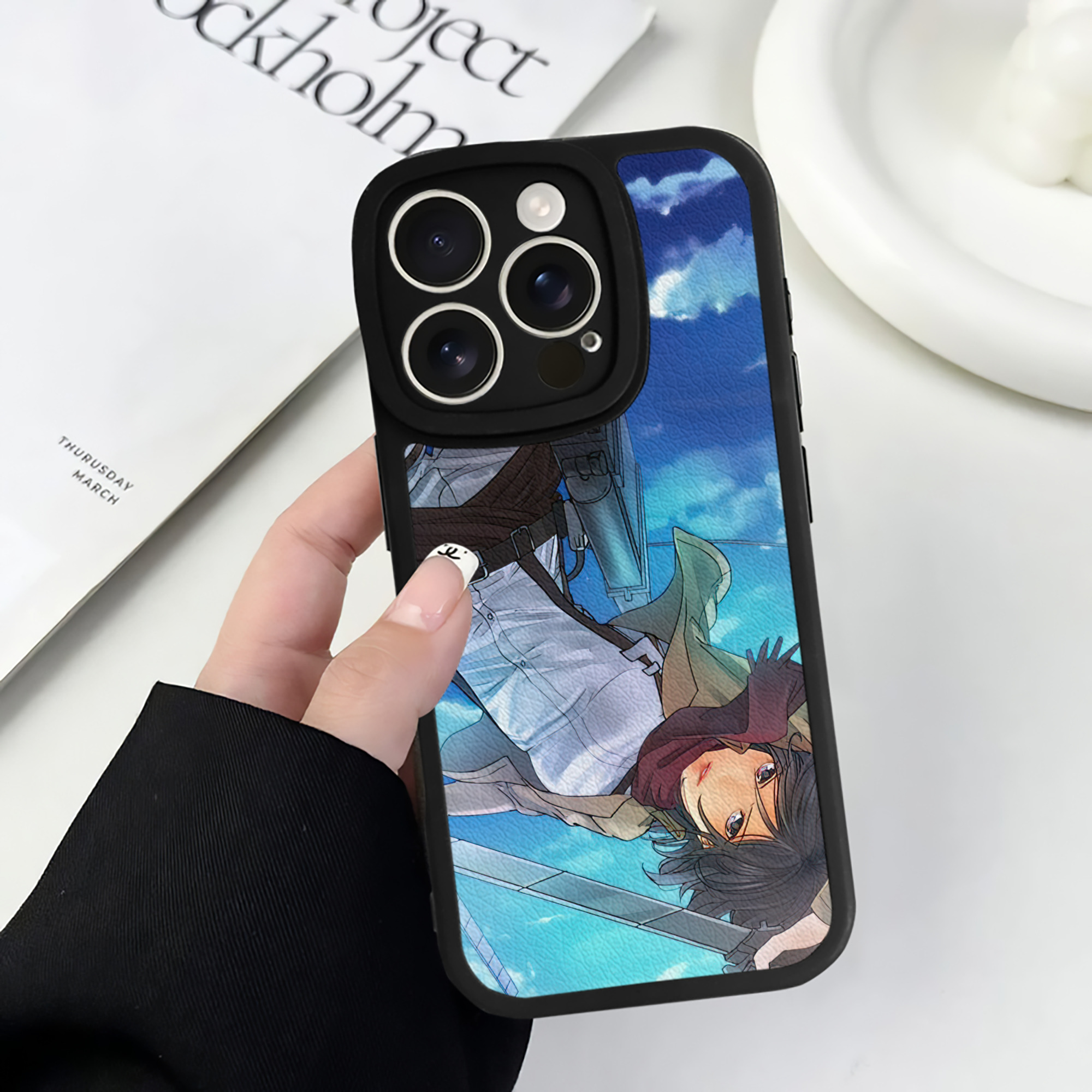（画像用） 進撃の巨人 Attack on Titan 【iPhone 16シリーズ対応】シリコンスマホケース（レザー調） 材質：シリコン